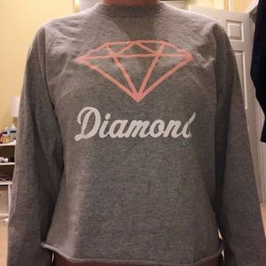 Grey diamond long sleeve tee shirt